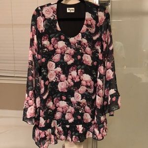 Show Me Your Mumu Rose Ruffle Long Sleeve Dress